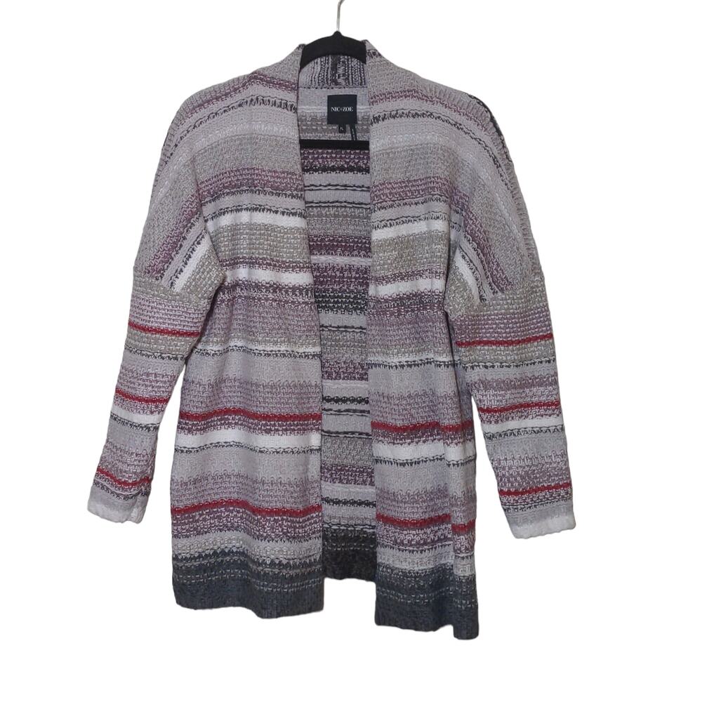 NIC+ZOE Women's Sunset Stripe Cardigan - Size PL